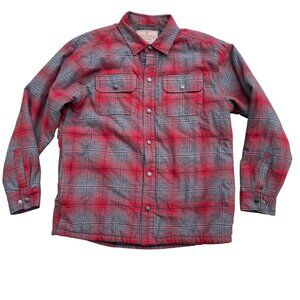 Rugged Elements Insulated Plaid Flannel Shirt Jacket Sz L Utility Heavyweight